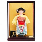 市松人形 齊藤公司作 13号 桜柄 ケース入り 横幅42cm