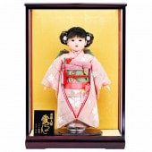 市松人形 齊藤公司作 13号 桜柄 ケース入り 横幅42cm