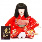 市松人形 齊藤公司作 お座り市松人形 13号 桜柄 横幅34cm