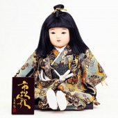 市松人形 齊藤公司作 お座り市松人形 10号 男の子 古典柄 横幅30cm