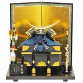 五月人形 工房天祥 兜飾り13号 伊達龍彫り前立之兜 正絹糸縅 本金箔押し小札 剥ぎ合わせ鉢 金金具使用 横幅60cm