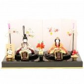 雛人形 こひな 木目込み 桜橘 古典文様柄 誉勘商店の正絹 京都西陣織物 横幅40cm