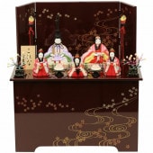 雛人形 こひな 木目込み 花竹秀 収納五人飾り さくらさくら 横幅40cm