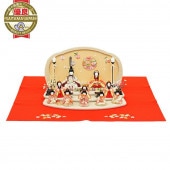 雛人形 こひな 木目込み マリ桜 十人飾り 正絹 花鳳凰毛せん付き 横幅40cm