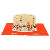 雛人形 こひな 木目込み のしめ桜 十人飾り さくらさくら 毛せん付き 横幅40cm