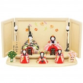 雛人形 こひな 木目込み 木目込み人形 五人飾り 吉瑞シリーズ 古典花 横幅40cm