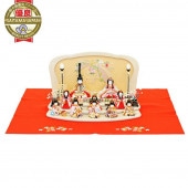 雛人形 こひな 木目込み のしめ桜 十人飾り 正絹 福華 毛せん付き 横幅40cm