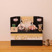 雛人形 工房天祥 収納芥子親王飾り 十二単 名入れ 立札 横幅66cm