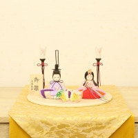 雛人形 ひらり 木目込み 岩槻 親王飾り 木製 横幅27cm