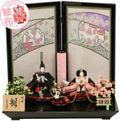 雛人形 新古今 大三五親王 京都西陣 高級 友禅仕立て 横幅70cm