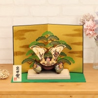 五月人形 リュウコドウ 木製鍬形 松鯉 横幅36cm