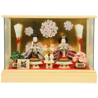 雛人形 工房天祥 ケース飾り 親王飾りケース入り 芥子親王 パノラマガラスケース 横幅47cm