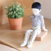 人形作家作品 稲邊智津子 ドール 人形 洋 風の始まり 横幅33cm 稲辺智津子