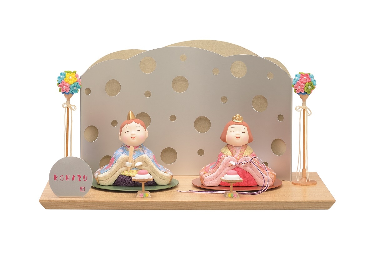 雛人形 一秀 木目込み 親王飾り こはる 横幅40cm