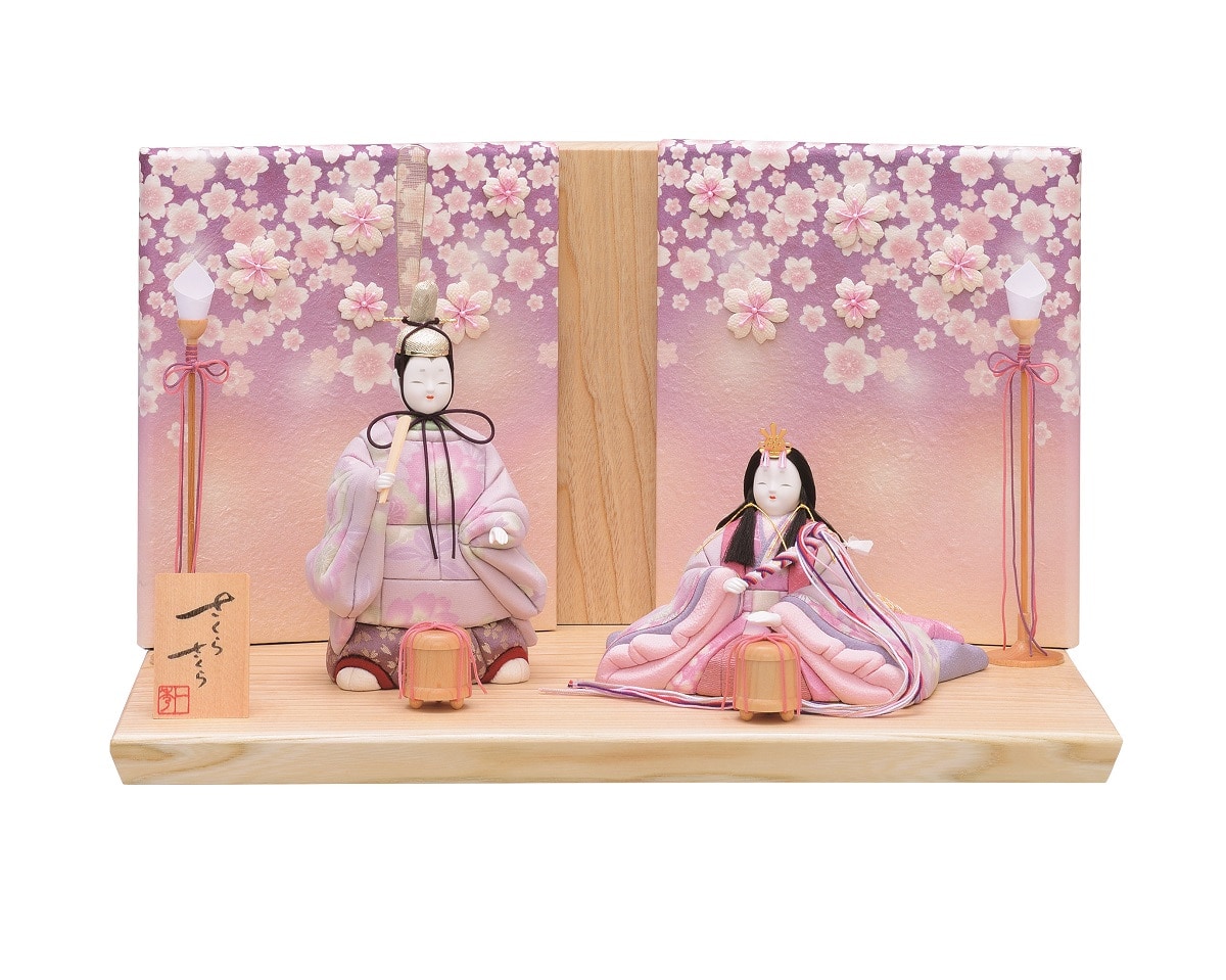 雛人形 一秀 木目込み さくらさくら親王飾り 横幅42cm