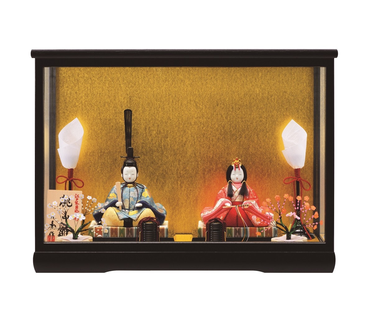 雛人形 一秀 木目込み 親王飾り 桃山雛 ケース入 横幅42cm