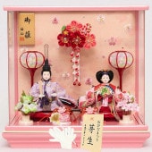 雛人形 工房天祥 親王飾り 髪飾り付き珊瑚 ケース飾り 前面アクリルケース 横幅67cm