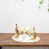 五月人形 工房天祥 大鍬形 選べる4種 パステル 兜 7号 白木お盆飾り 弓太刀付き 横幅40cm