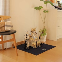 五月人形 工房天祥 パステルカラー5号 鎧毛せん飾り ブルー段正絹中鍬 水色鎧 横幅70cm