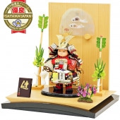 五月人形 工房天祥 子供大将飾り 健ちゃんシリーズ 大鎧着 ミニ健ちゃん 段威 尚武の矢 菖蒲 横幅50cm