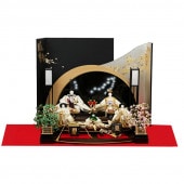 雛人形 工房天祥オリジナル 親王官女飾り 五人飾り 黄金さくら 京都西陣裂地 束帯十二単 横幅100cm