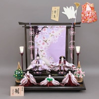 雛人形 工房天祥 三段飾り 五人飾り 東山 台屏風セット 束帯十二単 横幅75cm