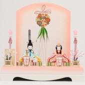 雛人形 こひな 木目込み 親王飾り 花珠 友禅 横幅35cm