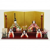 雛人形 こひな 木目込み 五人飾り 茜美 龍村美術織物 横幅39.5cm