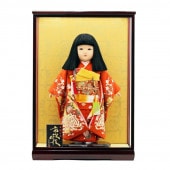 市松人形 齊藤公司作13号 ケース飾り 横幅43cm