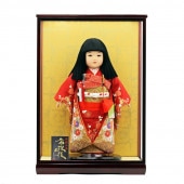 市松人形 齊藤公司作13号 ケース飾り 横幅43cm