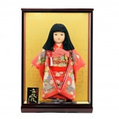 市松人形 齊藤公司作13号 ケース飾り 横幅43cm