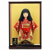 市松人形 公司作 市松人形13号 ケース飾り 横幅43cm