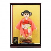 市松人形 公司作 市松人形13号 ケース飾り 横幅43cm