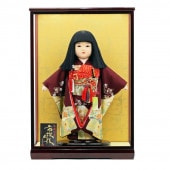 市松人形 公司 市松人形13号 ケース飾り 横幅43cm