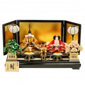 雛人形 工房天祥 親王飾り 御雛 京都西陣伝統文様裂地 束帯十二単衣装 横幅76cm