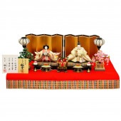 雛人形 京雛 平安雛幸 京七番 親王飾り 御雛 正絹西陣帯地 牡丹 百合 横幅125cm