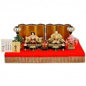 雛人形 京雛 平安雛幸 京七番 親王飾り 御雛 正絹西陣帯地 伝統的紋様柄 横幅125cm