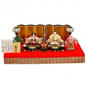 雛人形 京雛 平安雛幸 京七番 親王飾り 御雛 正絹西陣帯地 古典的花文様柄 横幅125cm