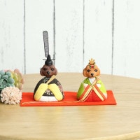 雛人形 工房天祥 犬のお雛様 小 トイプードル 木目込み人形 横幅6cm