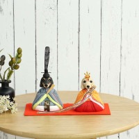 雛人形 工房天祥 犬のお雛様 大 ダックスフント 木目込み人形 横幅9.5cm