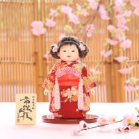 市松人形 齊藤公司作 ミニ松820口開き 横幅16.5cm