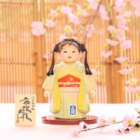 市松人形 齊藤公司作 ミニ松820口開き 正絹 横幅16.5cm