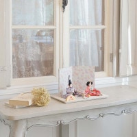 雛人形 ひひな 親王飾り ぷり姫シリーズ 花柄二曲屏風 ティピシリーズ 横幅38cm