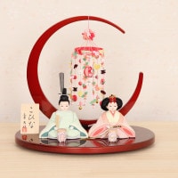 雛人形 木目込み ココ 親王飾り つるし飾り付き ティピシリーズ 横幅35cm