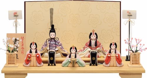 一秀 重陽の節句 五人飾 (17号・正絹友禅) 京からみ 木目込み