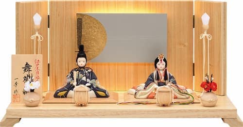 一秀 重陽の節句 親王飾 (17号) LED照明 木目込み