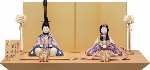 一秀 伝統的光景産業品 親王飾 (紫音雛17号) 木目込み