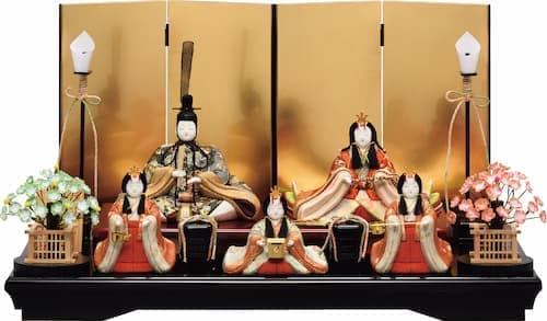 一秀 安土雛 五人飾り ケース入り 16号 一秀 五人飾り 安土雛16号 ケース入 木目込人形 I-14