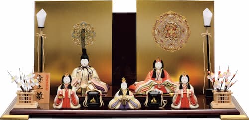 一秀 五人飾 (安土雛20号) 木目込み