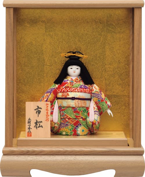 一秀 浮世人形 (市松人形 女の子・中・ケース入) 木目込み